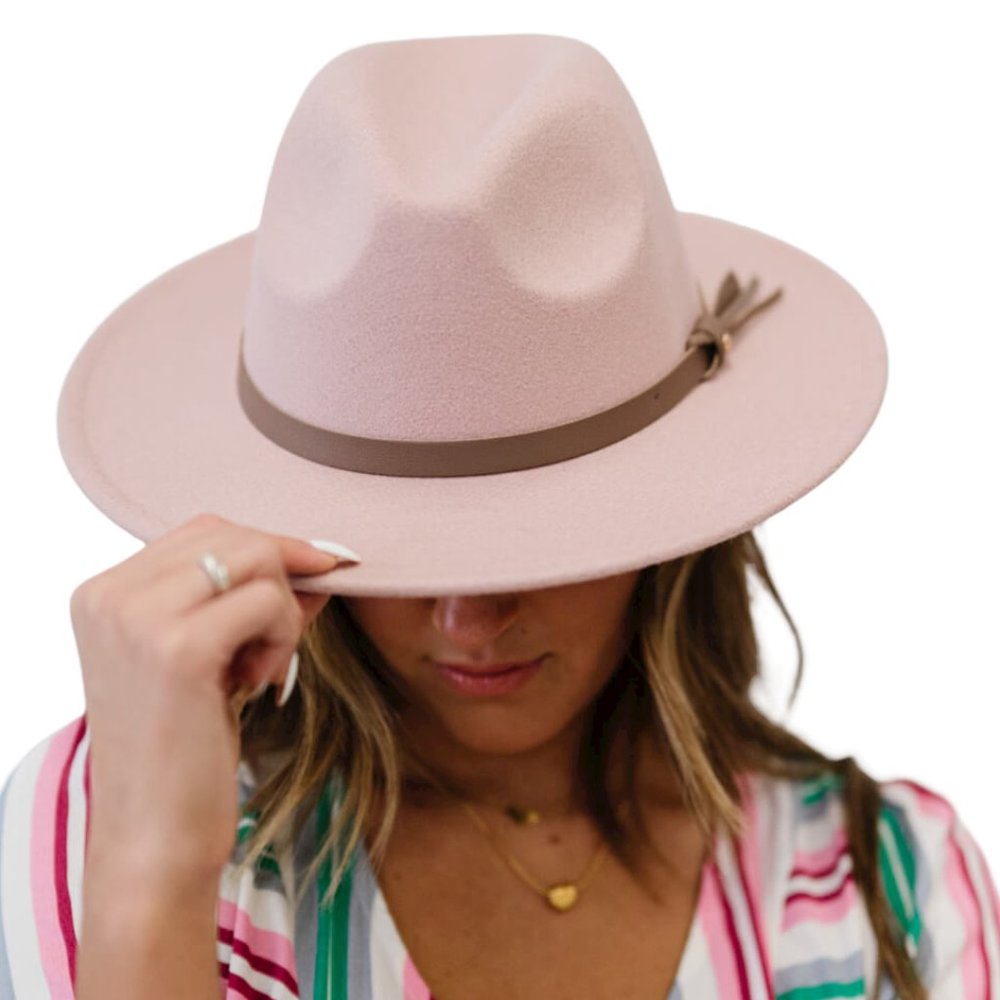 👒👒👒 Fame Tickled Pink Wool Blend Fedora 👒👒👒